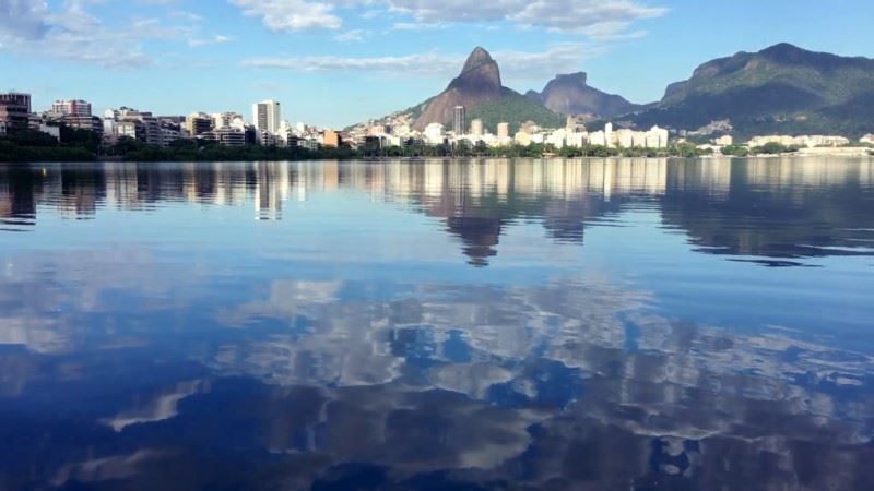 Die Lagune Von Rodrigo De Freitas Bietet Verschiedene Und Schöne Perspektiven Auf Rio De Janeiro