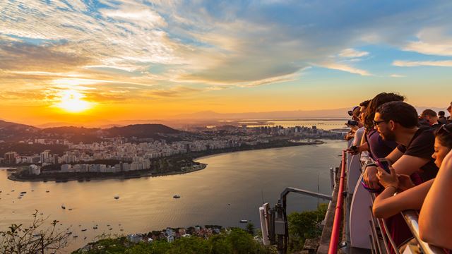 Christ The Redeemer And Sunset At Sugar Loaf